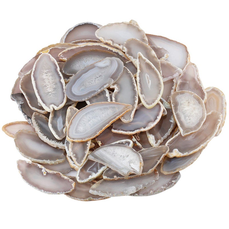 mookaitedecor Polished Agate Light Table Slices,Geode Agate Slab Cards Pack of 12 - Image 1